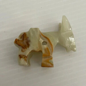 Hand Carved Green Brown Jade Donkey Burro Necklace Pendant